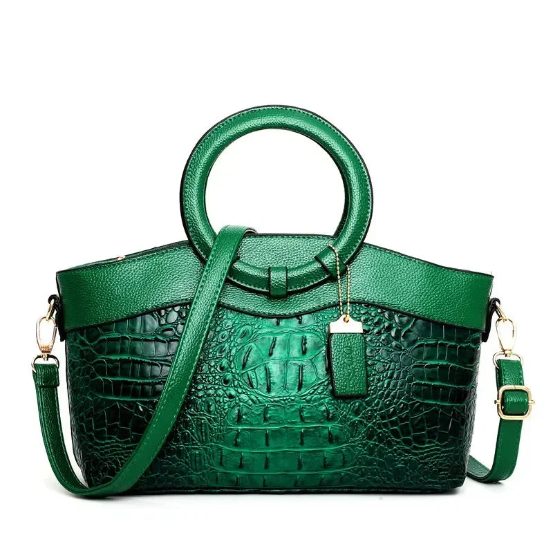 Luxury Handbags Women Bag Designer Crocodile Woman Leather Handbag Ladies Green Party Tote Shoulder Bags ショルダーウォレット Designer Bag